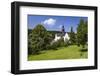 Germany, Hessen, Rheingau, Eltville at River Rhine, Abbey Eberbach, Abbey Gardens with Basilica-Udo Siebig-Framed Premium Photographic Print