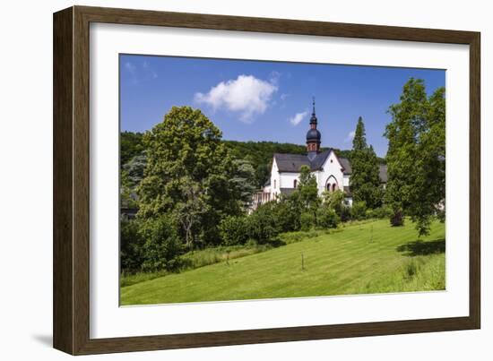 Germany, Hessen, Rheingau, Eltville at River Rhine, Abbey Eberbach, Abbey Gardens with Basilica-Udo Siebig-Framed Photographic Print