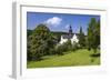 Germany, Hessen, Rheingau, Eltville at River Rhine, Abbey Eberbach, Abbey Gardens with Basilica-Udo Siebig-Framed Photographic Print