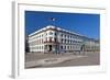 Germany, Hessen, State Capital, Wiesbaden, Hessian Landtag, State Flag, Cobblestones, Street Lamp-Chris Seba-Framed Photographic Print
