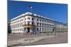 Germany, Hessen, State Capital, Wiesbaden, Hessian Landtag, State Flag, Cobblestones, Street Lamp-Chris Seba-Mounted Photographic Print