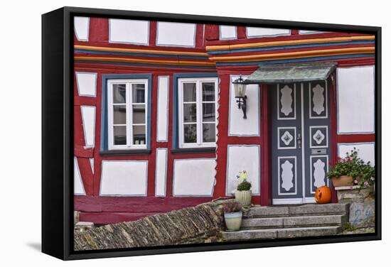 Germany, Hessen, Taunus, German Timber-Frame Road, Idstein, Old Town, Timber-Framed Facade-Udo Siebig-Framed Stretched Canvas