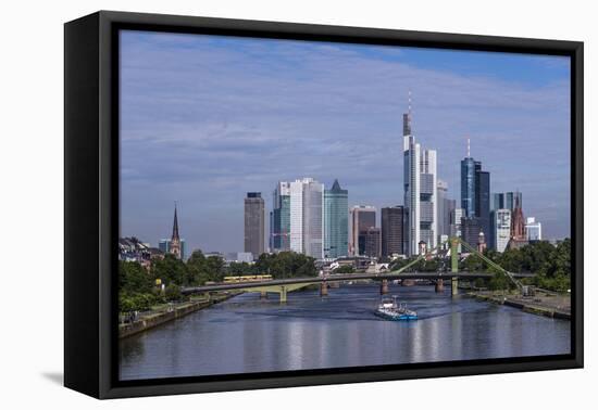 Germany, Hessen, View from DeutschherrnbrŸcke on Main-Udo Siebig-Framed Stretched Canvas