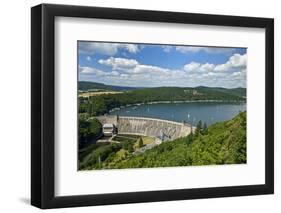 Germany, Hessen, Waldecker Land, Edersee, Eder Dam, Panorama, Sailboats-Chris Seba-Framed Photographic Print