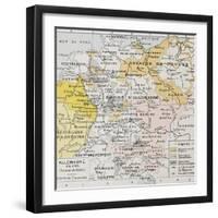 Germany In 1795 Old Map (Peace Of Basel)-marzolino-Framed Art Print