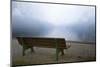 Germany, Lake Konigssee. Bench and lake in fog-Jaynes Gallery-Mounted Photographic Print