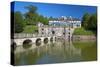 Germany, Lower Saxony, Bad Pyrmont, Moated Castle, Health Resort Area-Chris Seba-Stretched Canvas