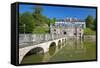 Germany, Lower Saxony, Bad Pyrmont, Moated Castle, Health Resort Area-Chris Seba-Framed Stretched Canvas