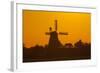 Germany, Lower Saxony, Barsinghausen, Wichtringhausen, Windmill, Sunset-Chris Seba-Framed Photographic Print