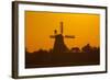 Germany, Lower Saxony, Barsinghausen, Wichtringhausen, Windmill, Sunset-Chris Seba-Framed Photographic Print