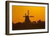 Germany, Lower Saxony, Barsinghausen, Wichtringhausen, Windmill, Sunset-Chris Seba-Framed Photographic Print