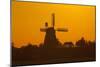 Germany, Lower Saxony, Barsinghausen, Wichtringhausen, Windmill, Sunset-Chris Seba-Mounted Photographic Print