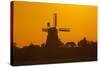 Germany, Lower Saxony, Barsinghausen, Wichtringhausen, Windmill, Sunset-Chris Seba-Stretched Canvas