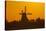 Germany, Lower Saxony, Barsinghausen, Wichtringhausen, Windmill, Sunset-Chris Seba-Stretched Canvas