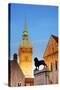 Germany, Lower Saxony, Braunschweig. the Tower from the Town Hall and Sculpture of the Lion-Ken Scicluna-Stretched Canvas