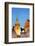 Germany, Lower Saxony, Braunschweig. the Tower from the Town Hall and Sculpture of the Lion-Ken Scicluna-Framed Photographic Print