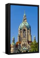 Germany, Lower Saxony, Hannover, Friedrichswall, New City Hall, City Hall Tower-Chris Seba-Framed Stretched Canvas