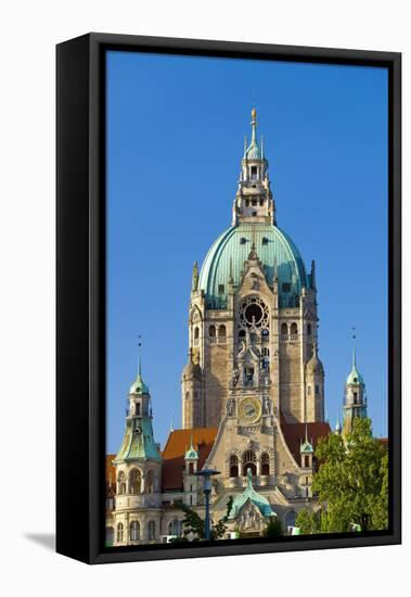 Germany, Lower Saxony, Hannover, Friedrichswall, New City Hall, City Hall Tower-Chris Seba-Framed Stretched Canvas