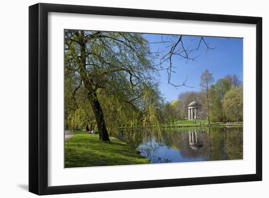 Germany, Lower Saxony, Hannover, Georgengarten, Leibniz Temple, Spring, Park Visitors-Chris Seba-Framed Photographic Print