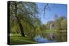 Germany, Lower Saxony, Hannover, Georgengarten, Leibniz Temple, Spring, Park Visitors-Chris Seba-Stretched Canvas