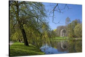 Germany, Lower Saxony, Hannover, Georgengarten, Leibniz Temple, Spring, Park Visitors-Chris Seba-Stretched Canvas