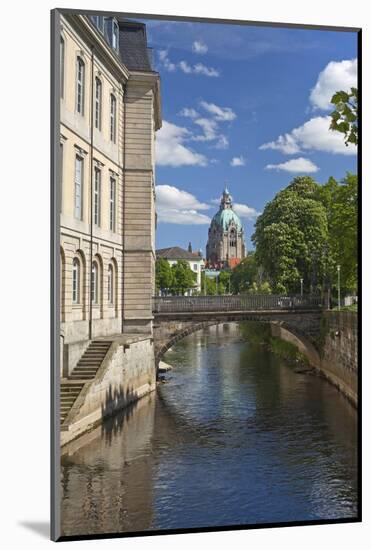 Germany, Lower Saxony, Hannover, Leine, Leibnizufer, Landtag, Bridge, City Hall Tower-Chris Seba-Mounted Photographic Print