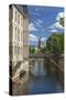 Germany, Lower Saxony, Hannover, Leine, Leibnizufer, Landtag, Bridge, City Hall Tower-Chris Seba-Stretched Canvas