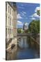 Germany, Lower Saxony, Hannover, Leine, Leibnizufer, Landtag, Bridge, City Hall Tower-Chris Seba-Stretched Canvas