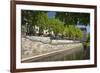 Germany, Lower Saxony, Hannover, Leine, Leibnizufer, Waterside Restaurant-Chris Seba-Framed Photographic Print