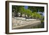 Germany, Lower Saxony, Hannover, Leine, Leibnizufer, Waterside Restaurant-Chris Seba-Framed Photographic Print