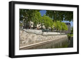 Germany, Lower Saxony, Hannover, Leine, Leibnizufer, Waterside Restaurant-Chris Seba-Framed Photographic Print