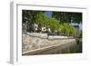 Germany, Lower Saxony, Hannover, Leine, Leibnizufer, Waterside Restaurant-Chris Seba-Framed Photographic Print