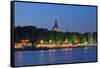 Germany, Lower Saxony, Hannover, Maschsee Festival, Evening, Dusk-Chris Seba-Framed Stretched Canvas