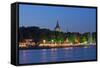 Germany, Lower Saxony, Hannover, Maschsee Festival, Evening, Dusk-Chris Seba-Framed Stretched Canvas