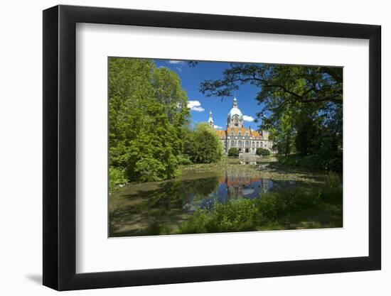 Germany, Lower Saxony, Hannover, New City Hall, Maschteich-Chris Seba-Framed Photographic Print