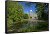 Germany, Lower Saxony, Hannover, New City Hall, Maschteich-Chris Seba-Framed Stretched Canvas