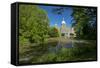 Germany, Lower Saxony, Hannover, New City Hall, Maschteich-Chris Seba-Framed Stretched Canvas