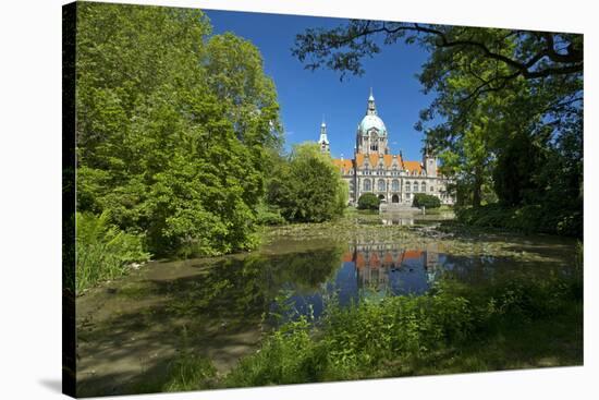 Germany, Lower Saxony, Hannover, New City Hall, Maschteich-Chris Seba-Stretched Canvas