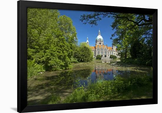 Germany, Lower Saxony, Hannover, New City Hall, Maschteich-Chris Seba-Framed Photographic Print