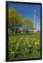 Germany, Lower Saxony, Hannover, Waterloo Column, Meadow, Daffodils-Chris Seba-Framed Premium Photographic Print