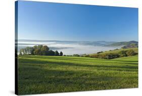 Germany, Lower Saxony, Weser Hills, Ottenstein Plateau, Autumn, Morning Fog, Weser Valley-Chris Seba-Stretched Canvas