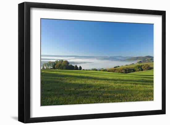 Germany, Lower Saxony, Weser Hills, Ottenstein Plateau, Autumn, Morning Fog, Weser Valley-Chris Seba-Framed Photographic Print