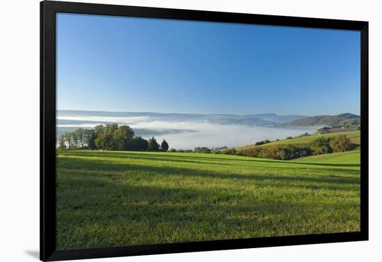 Germany, Lower Saxony, Weser Hills, Ottenstein Plateau, Autumn, Morning Fog, Weser Valley-Chris Seba-Framed Photographic Print