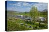 Germany, Lower Saxony, Weser Hills, Polle, the Weser, Tourboats-Chris Seba-Stretched Canvas