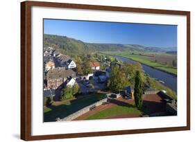 Germany, Lower Saxony, Weser Hills, Polle, Townscape-Chris Seba-Framed Photographic Print