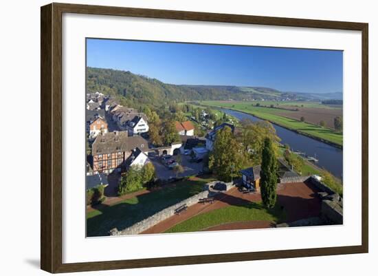 Germany, Lower Saxony, Weser Hills, Polle, Townscape-Chris Seba-Framed Photographic Print