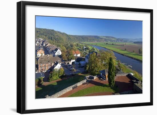 Germany, Lower Saxony, Weser Hills, Polle, Townscape-Chris Seba-Framed Photographic Print