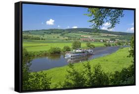 Germany, Lower Saxony, Weser Uplands, Weser Cruise Vessel-Chris Seba-Framed Stretched Canvas