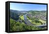 Germany, Lower Saxony, Weser Uplands, Weser River, City of Bodenwerder, Panoramic View-Chris Seba-Framed Stretched Canvas