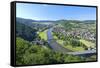 Germany, Lower Saxony, Weser Uplands, Weser River, City of Bodenwerder, Panoramic View-Chris Seba-Framed Stretched Canvas